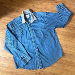 Men's Blue Denim Casual Button Down Shirt